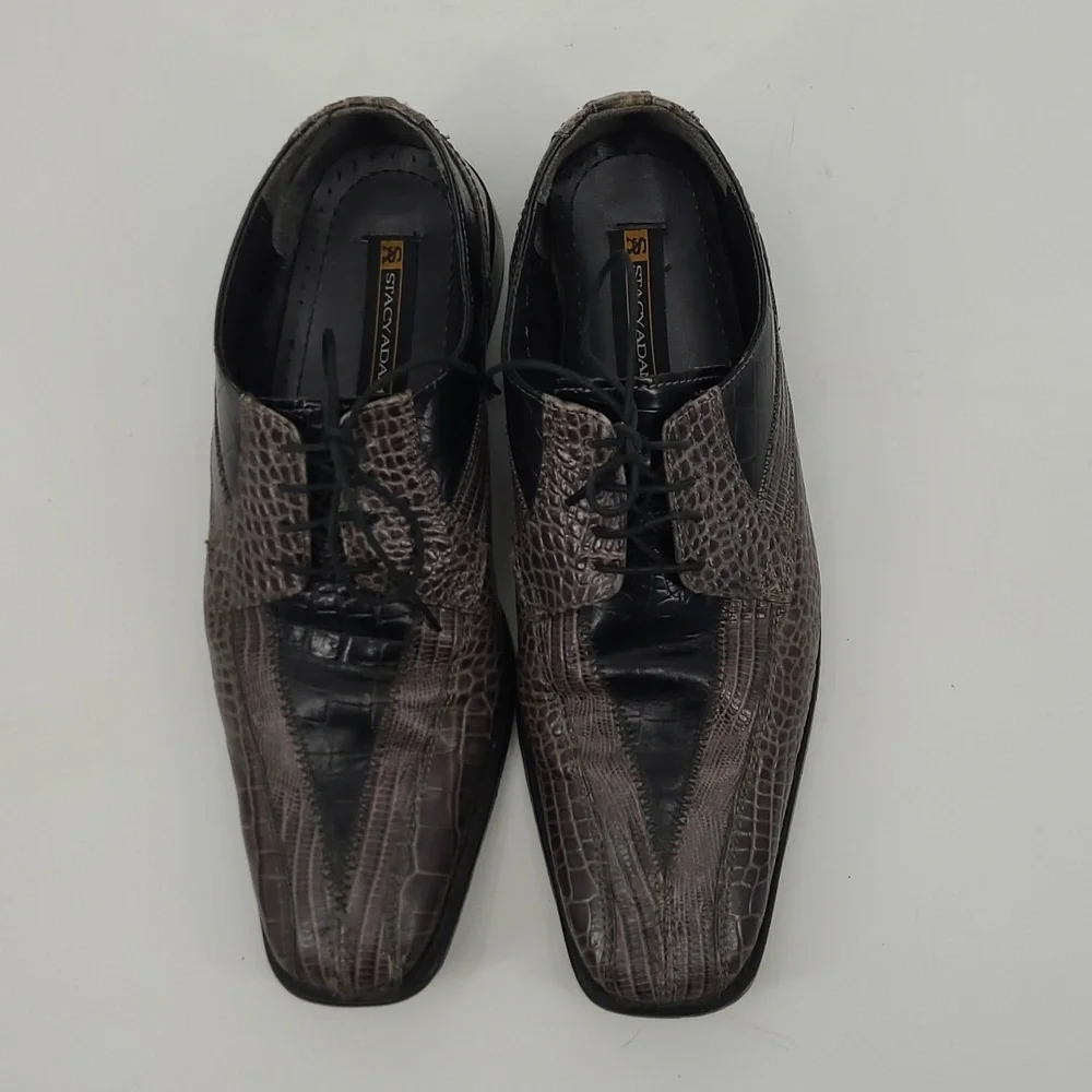 Vintage‎ Stacy Adams Croc Lace Up Loafers Men's Size 10